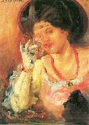 Lovis Corinth Dame mit Weinglas Spain oil painting artist